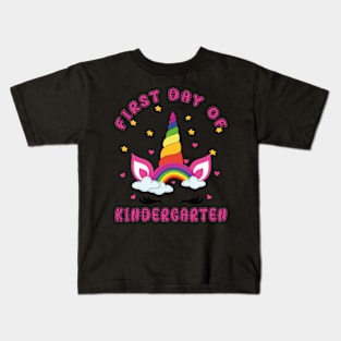 Cute Unicorn and Rainbow | First Day of Kindergarten Kids T-Shirt